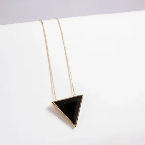 COLAR TRIANGULO OBSIDIANA NEGRA - COLEÇÃO TUDO COMEÇA NUM PONTO.