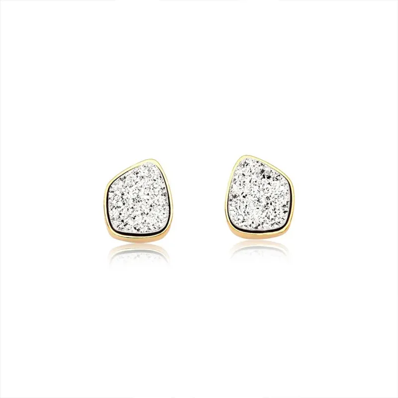 BRINCO JULIA FOLHEADO A OURO 18K - DRUSA PRATA