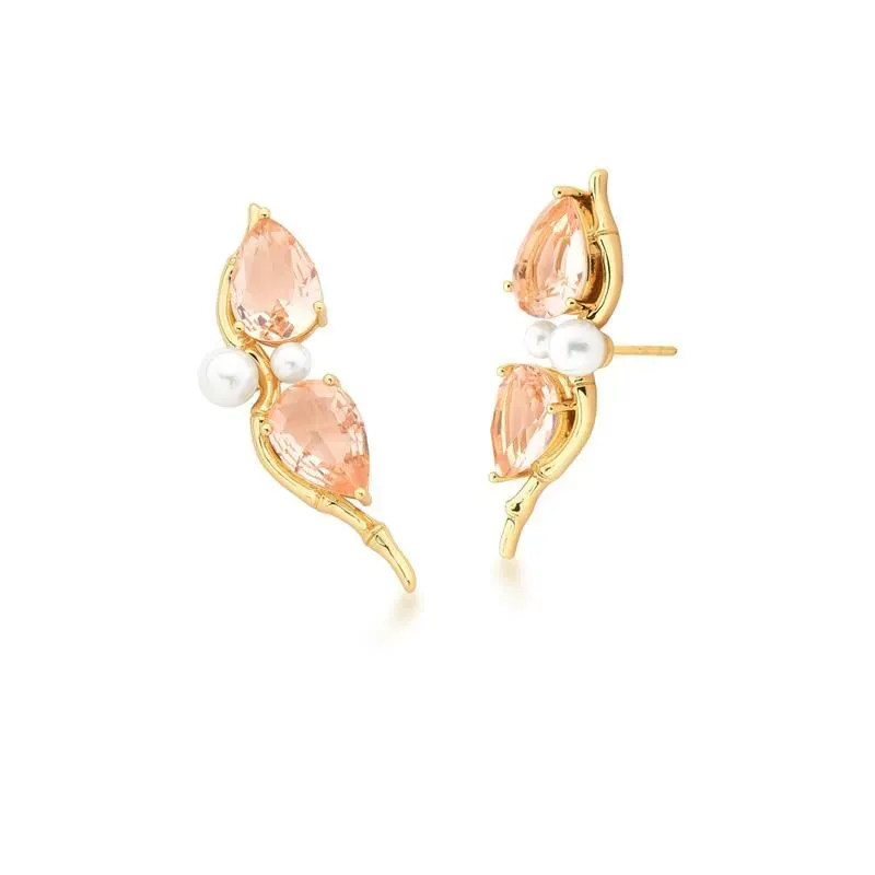 BRINCO EAR CUFF GOTA MORGANITA BAMBU
