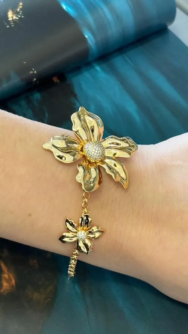 PULSEIRA LE JARDIN CRAVEJADO COM ZIRCONIA BRANCA